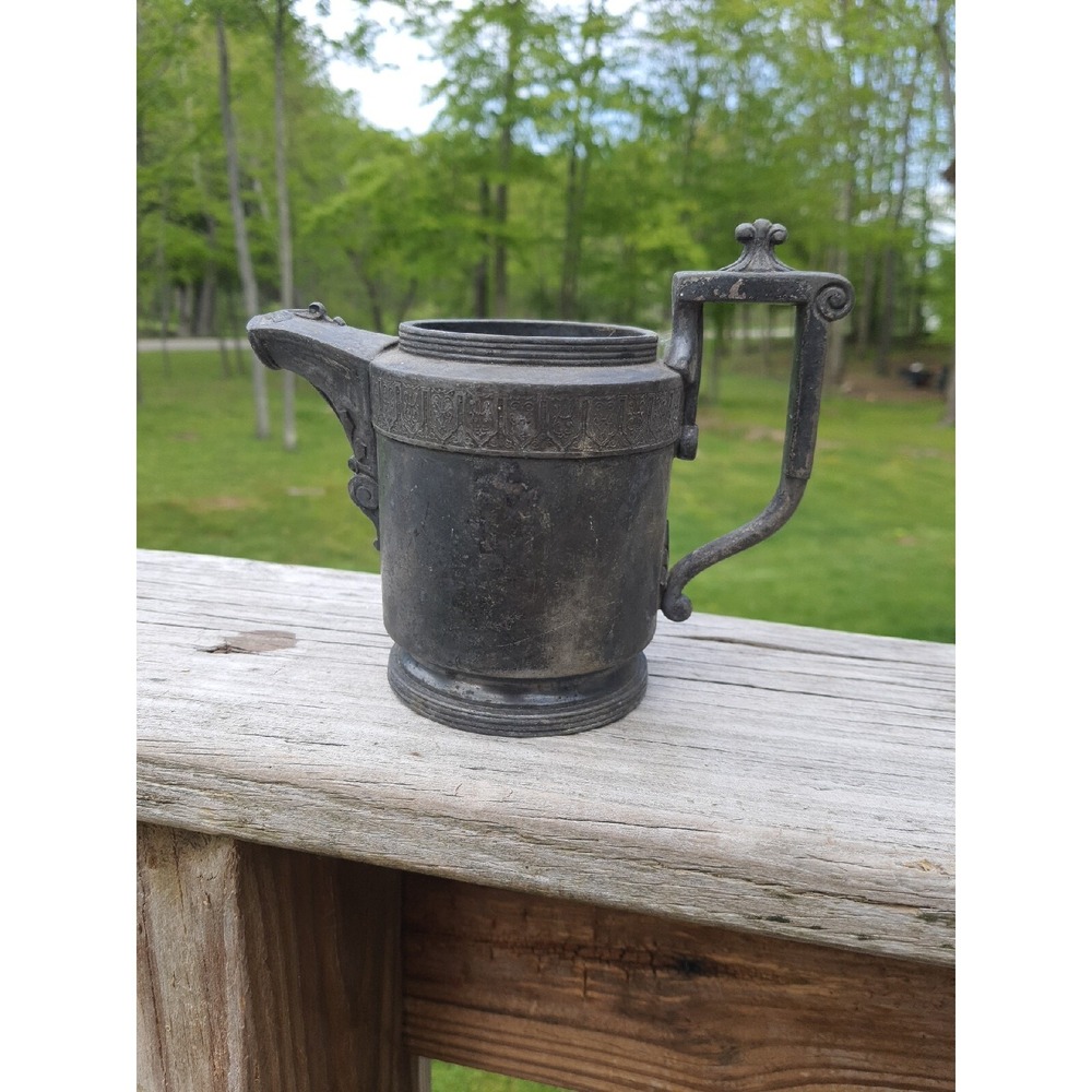 Antique Vintage Reed & Barton 2940 Silver Soldered Creamer Tea Coffee Decor RARE